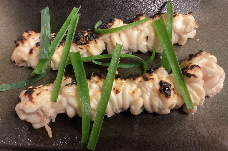 鱈の白子炭焼き